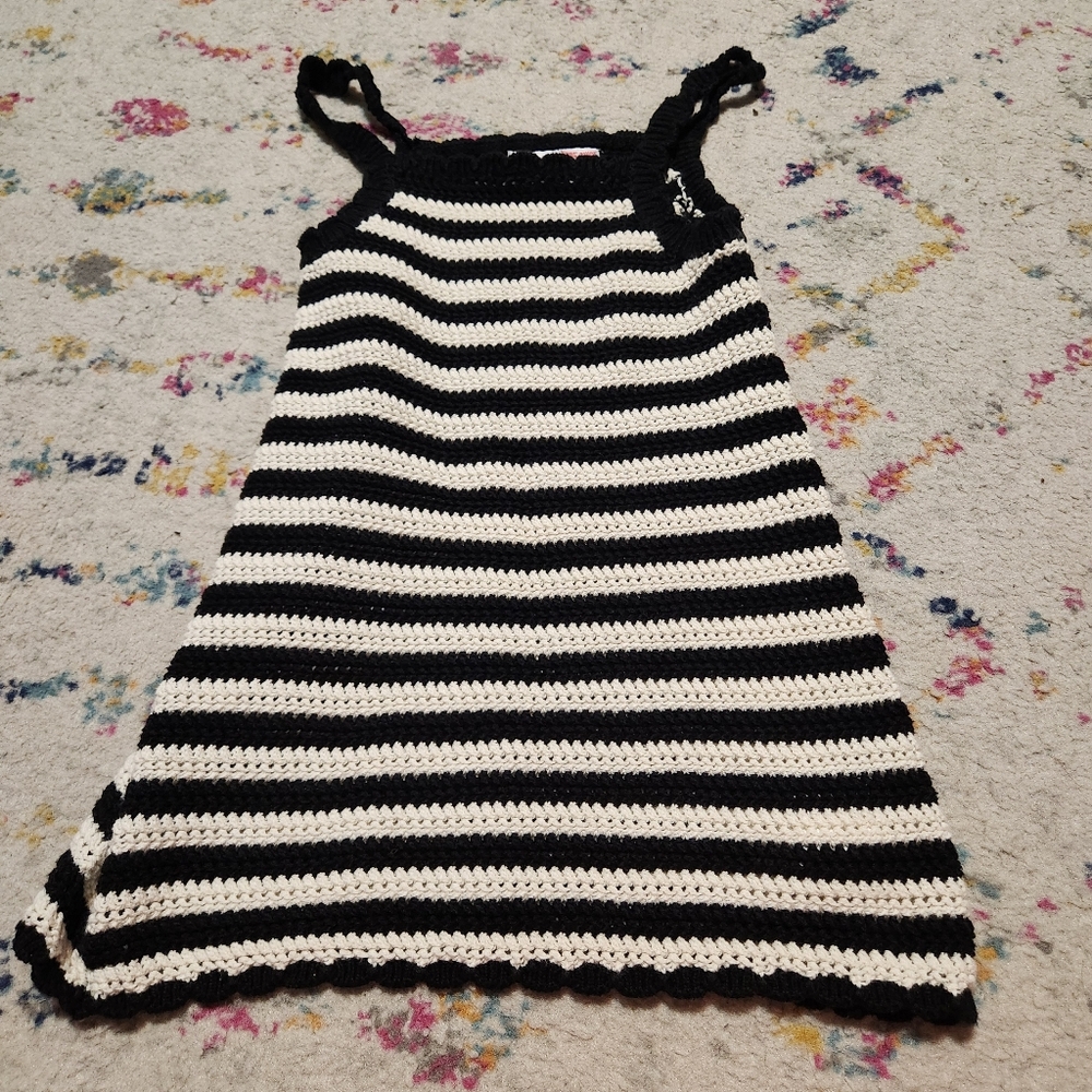 💘 Zara Kids Striped Chrochet Dress